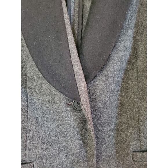 J. Crew Tuxedo 100% Wool Grey Black Preppy 1-Button Jacket Blazer, Women's 12 - Picture 8 of 13